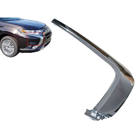 2016 2017 2018 2019 2020 2021 Compatible With Mitsubishi Outlander Right Front Bumper Middle Chrome Trim Molding Passenger Side