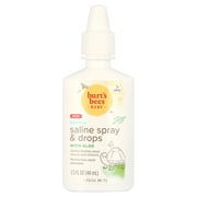 Burt's Bees Baby Saline Spray and Drops, Hypoallergenic, Moisturizing, Flushes Away Mucus for Ages 3 Months and Up, 1.5 fl. oz.