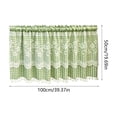 thumbnail image 3 of Yomiee Green Gingham Lace Kitchen Curtain Tier 39.37 x 19.69 in, Checkered Cafe Curtain with Floral Lace Embroidery & Pom Pom Trim, Farmhouse Rod Pocket Short Curtain for Kitchen, Cafe Window, 3 of 6