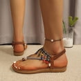 thumbnail image 4 of Tbopshirt Summer Flat Sandals for Women Open Toe Comfortable Bohemian Style for Beach Vacation, 4 of 9