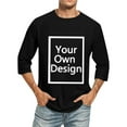 thumbnail image 4 of 3/4 Sleeve Shirt for Men Solid Color Crew Neck Baseball T-Shirts Casual Three Quarter Sleeve T Shirts Loose Fit Tees Mens 3/4 Sleeve Shirts Baseball Tshirt White, 4 of 5