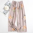 thumbnail image 3 of Women's Floral Print Wide Leg Pants,Yellow Loose Casual Palazzo Pants for Ladies,Size Free Size, 3 of 3