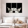 thumbnail image 2 of Elephant Stock Peeking Siberian Husky Wall Art - Horizontal Multi Panel Canvas - Dining Room Wall Decor - Animal Multi Panel - Black And White Decor - 45" x 28", 2 of 8
