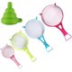 thumbnail image 1 of 4pcs Plastic Mesh Strainer Colander Set, Food Soy Milk Flour Sieve Long Handle, 1 of 5