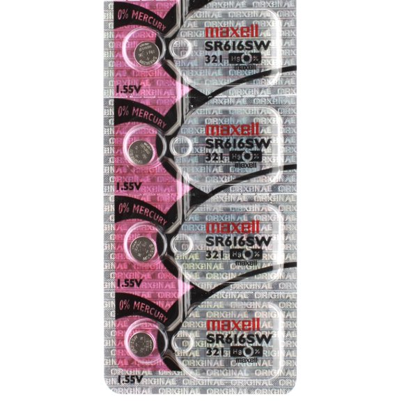 4 x Maxell 321 Watch Batteries, SR616SW Battery