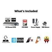 Evertech 16 Channel H.265 DVR with 2TB Storage HD TVI AHD CVI Analog Home Office Standalone CCTV Security Digital Video Recorder
