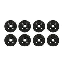 ULTNICE DIY Design Floor Flange Black 8Pcs 3.34 x 3.34 x 0.16In Malleable Iron