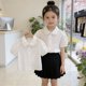 thumbnail image 5 of Odeerbi Camisa de Vestido de Algodón de Las Niñas Flor Bordado de Manga Corta Uniforme de La Escuela Con Bolsillo, 5 of 9