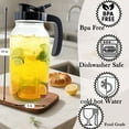 thumbnail image 2 of 64oz Mason Jar Pitcher With Lid Half Gallon Glass Water Pitchers Wide Mouth  2 Quart Cold Hot Water Jug For Coffee,Lemonade, Iced Tea,Milk,Juice Sun Tea Container For Fridge, 2 of 7