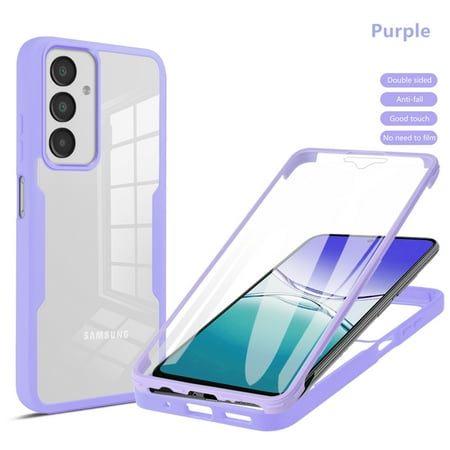 Designed for Samsung Galaxy S26 Case Full-Body Bumper Case Cover Built in Screen Protector Shockproof Transparent Back 360 Full Body Protective Case for Samsung Galaxy S26, Purple