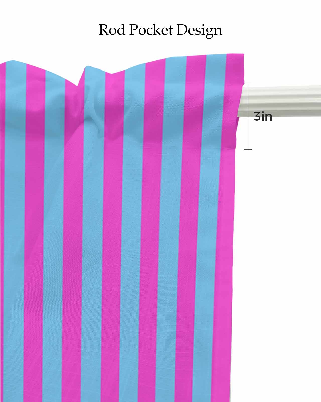 Purple Striped Kitchen Valances for Windows Farmhouse Linen Window Valance Curtain for Living Room Window Treatment Geometric Pink Vertical Solid Rainbow Valance Rod Pocket Topper Drape, 42 x 12 Inch