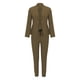 thumbnail image 3 of Conjunto de traje de dos piezas con solapas para mujer: chaqueta de manga larga y pantalones, corte ajustado, color liso, atuendo de invierno para la oficina, 3 of 6