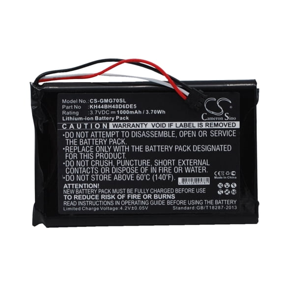 Battery for Garmin KH44BH48D6DE5 Approach G7 GPS Navigation CS-GMG70SL 1000mAh