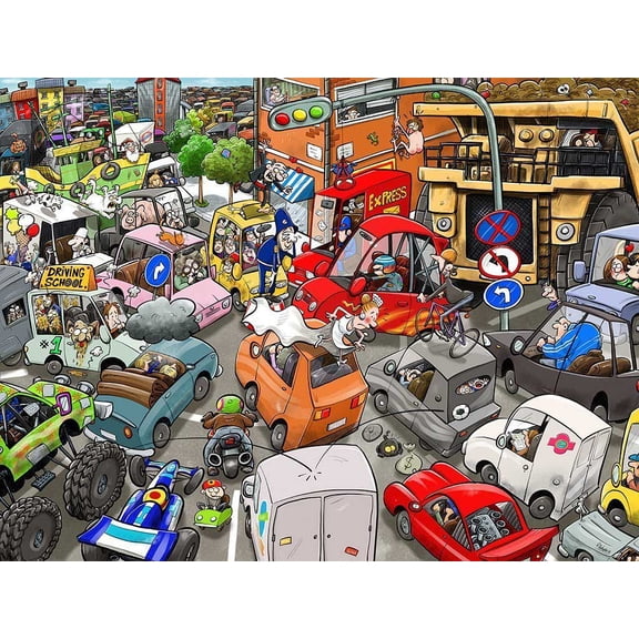Chaos on the Road, a 1000-piece Puzzle by Map Marketing