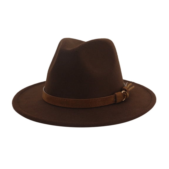 Brown Baseball Caps Men & Women Vintage Wide Brim Hat with Belt Buckle Adjustable Outbacks Hats