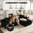 thumbnail image 5 of Aukfa 96" L-Shaped Cloud Sectional Sofa, Modular Boneless Couch with Deep Seat&Right-Facing Chaise for Living Room, Corduroy, Black, 5 of 8