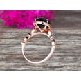thumbnail image 3 of 1.75 Carat Pear Shape Black Diamond Moissanite Engagement Ring Art Deco Wedding Ring 10k Rose gold Milgrain Anniversary Ring with Halo Design, 3 of 7