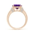 thumbnail image 2 of ANGARA Natural Amethyst with Diamond Solitaire Ring in 14K Rose Gold for Women, Girls Ring Size-5 (Stone Grade-AAAA, Size-12x10mm) February Birthstone Jewelry Gift for Her Birthday, Wedding Engagement, 2 of 10