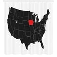 thumbnail image 3 of Ambesonne Iowa State Shower Curtain, North America Map Design, 69"Wx84"L, Black Vermilion White, 3 of 3