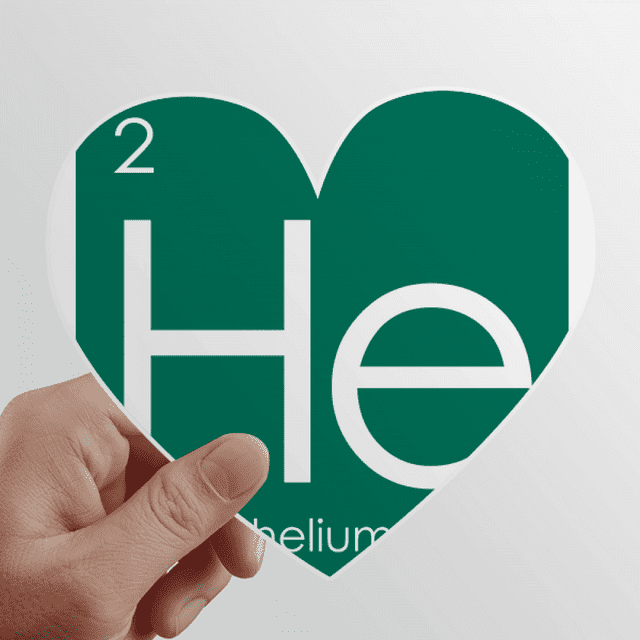 Chestry Elements Period Table Rare Gas Helium He Heart Vinyl Sticker Bicycle Bottle Decal