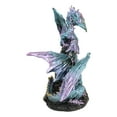 thumbnail image 3 of Dueling Dragons Family On Faux Emerald Quartz Geode LED Light Mountain Figurine, 3 of 10