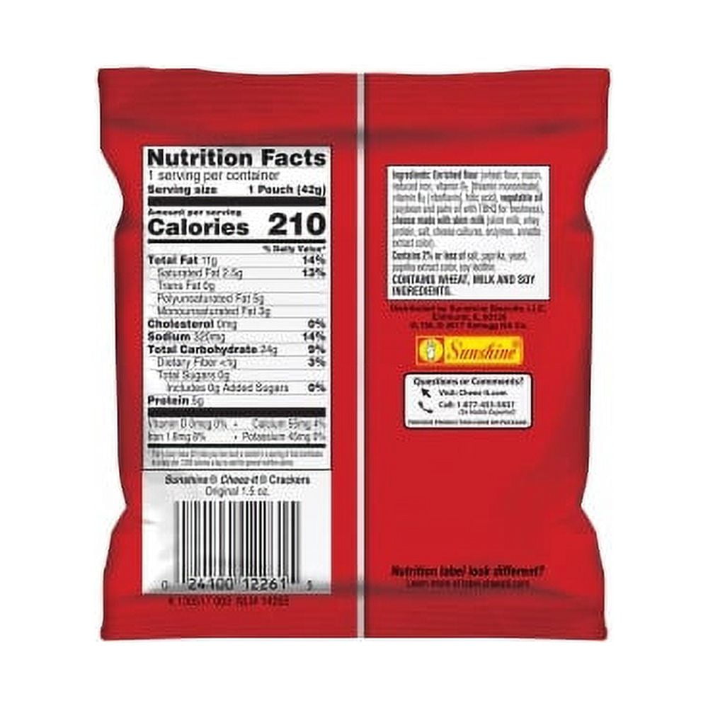 Cheez-It Original Crackers Cheese - 1 Serving Bag - 8 / Box