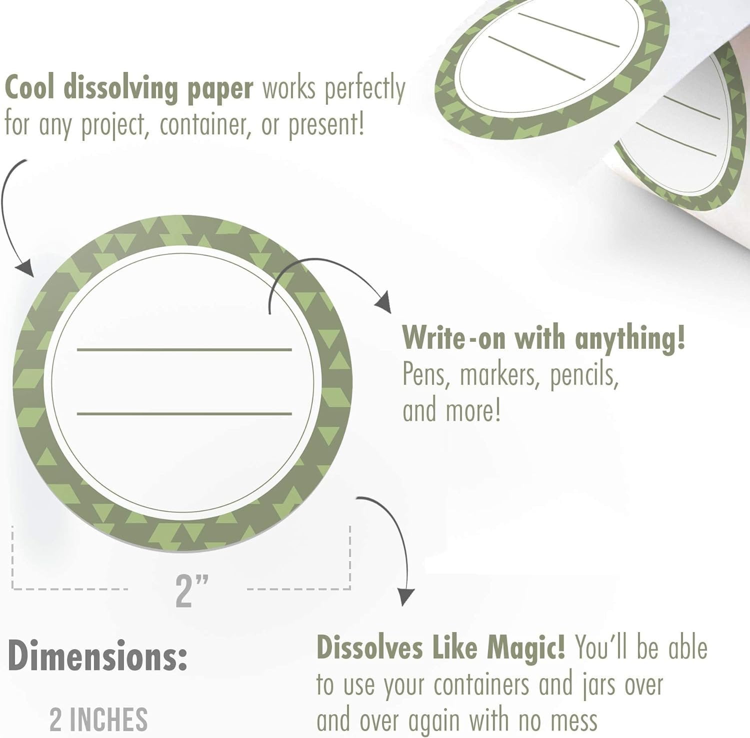 MESS Dissolvable Canning Labels for Jars  200 Artichoke Dissolvable Mason Jar Labels