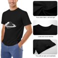 thumbnail image 6 of Hanmun Men's Planet With Ring T-Shirts Short Sleeve Cotton Round Crew Neck Moisture Wicking Black USA, 6 of 9