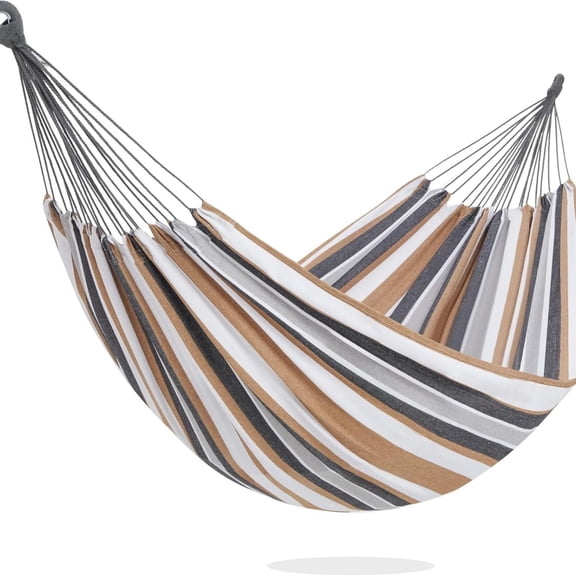 Double Hammocks for Outside, Replacement Outdoor Tree Hammock for Indoor Patio Porch Garden (Coffee, Medium)