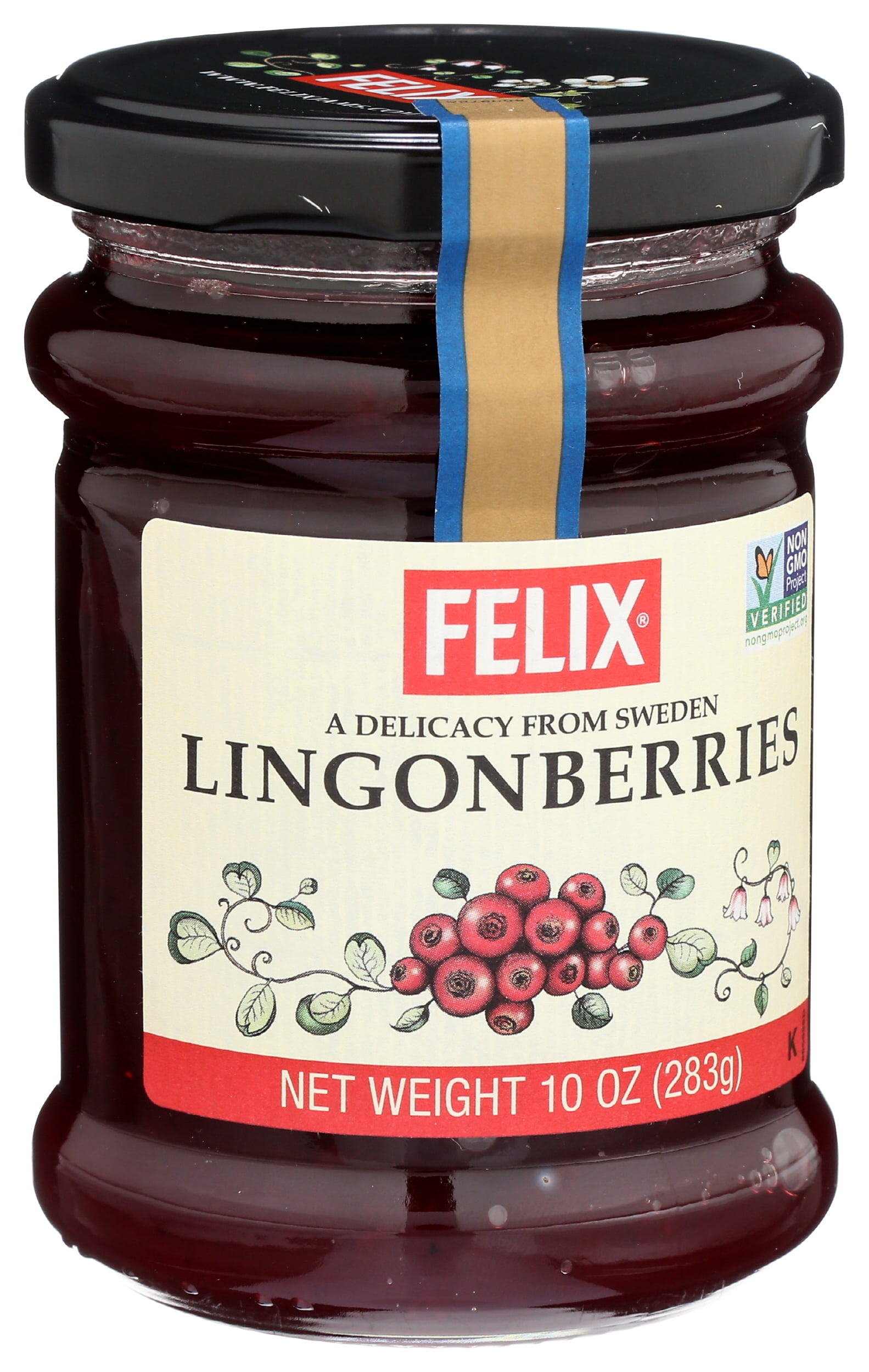Pack of 8, Felix Lingonberries, 10 oz