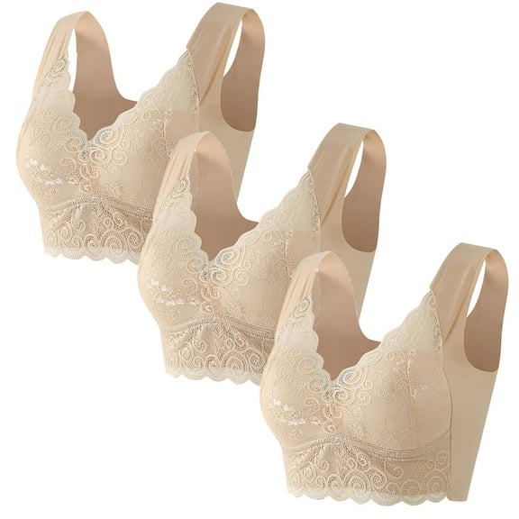 LLYWEY Womans Bras on Clearance No Padding Bras Women Ladies Push-Up Bra Style-549 Women Convertible Bra Feature Adult Female Cotton Sports Bras Khaki 42B