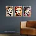 thumbnail image 2 of Set of 3 Glam Glitter Aesthetic Women Splat Paint Portraits Gold Red Teal Retro Beauty Unframed Wall Art Living Room Poster Prints Pack, 2 of 5