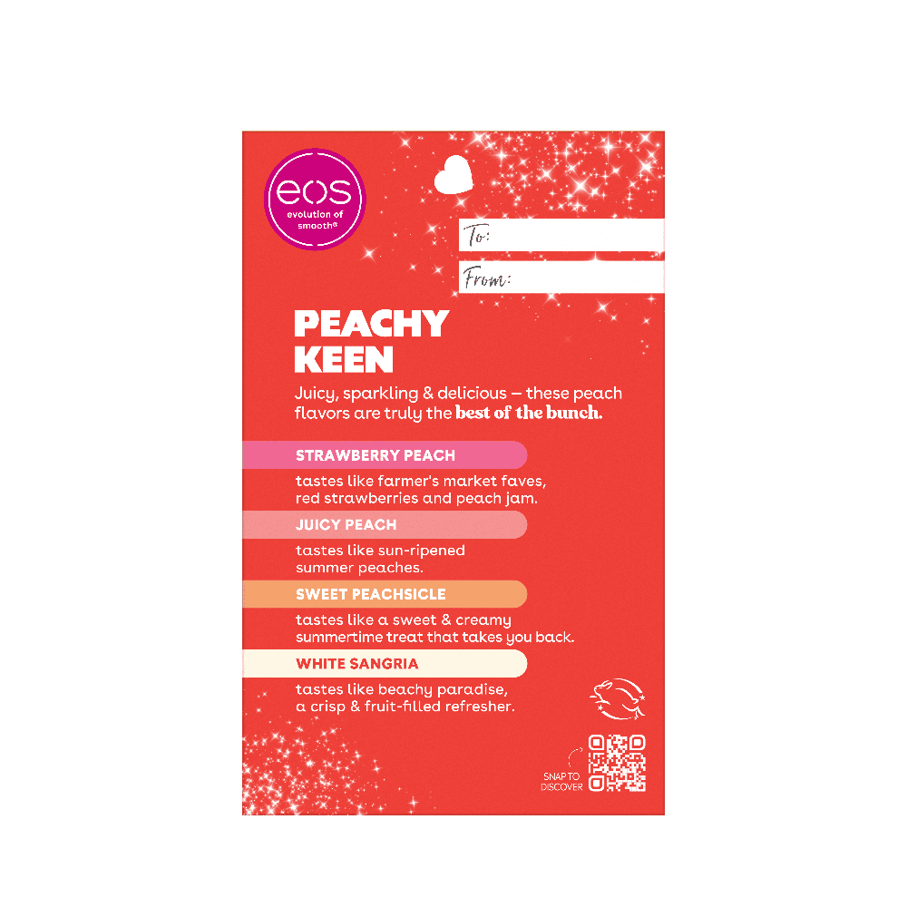 eos Peachy Keen Lip Balm Variety Pack, Made for Sensitive Skin, 0.14 oz, Pack of 4