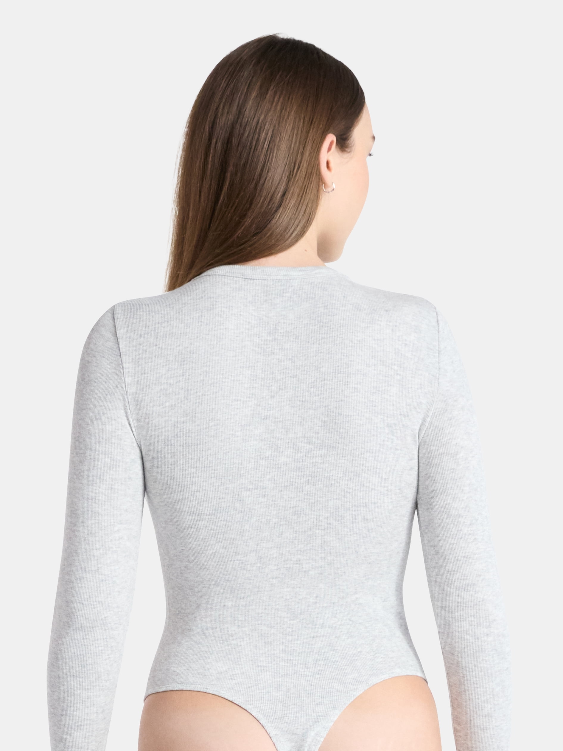 No Boundaries Seamless High Neck Bodysuit with Long Sleeves, Women's