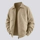 thumbnail image 1 of Blusa y camisa de manga larga con cuello vuelto para hombre, moda masculina, fina, color liso, manga larga, cuello, botón, bolsillo, abrigo grande, poliéster, parte superior, 1 of 6