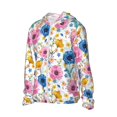 thumbnail image 2 of Pofeuu Rose Flowers Print Sun Protection Outdoor Lightweight Full Zip UV Cooling Hoodie Long Sleeve Summer Clothing for Outdoor Hiking-3X-Large, 2 of 5