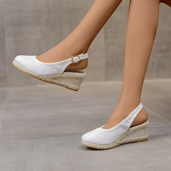 Hoshose New Summer Women Platform Wedge Sandals with Arch Support Non Slip Open Toe Slip on Casual Beach Sandals