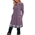 thumbnail image 3 of WIHOLL Long Sleeve Dress for Women Knit Tunic Sweater Dress Crew Neck Casual Fall Winter Dresses, 3 of 10