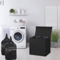 thumbnail image 2 of Simple Houseware - Cesto doble para la colada con tapa y bolsas extraíbles, color negro, 2 of 5
