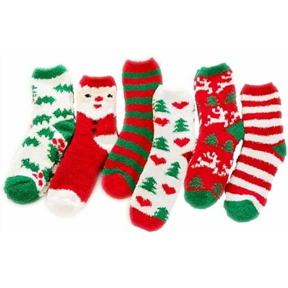 Yoyauz Loose Christmas plush socks for adult women and men as gifts, fluffy holiday winter socks for both men and women