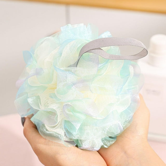 Qonioi Fleur de Bain Colorée de Rêve, Éponge de Bain Douce Qui Ne s'Effiloche Pas, Éponge de Bain Très Belle et Agréable pour la Douche, le Gel Douche et l'Exfoliation