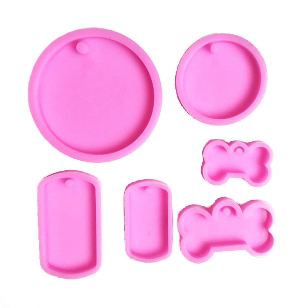 Dog Bone Resin Silicone Molds, 10Pcs DIY Cute Dog Tag Epoxy Resin Mold with  20 Pcs Keychains for DIY Crafts Making 