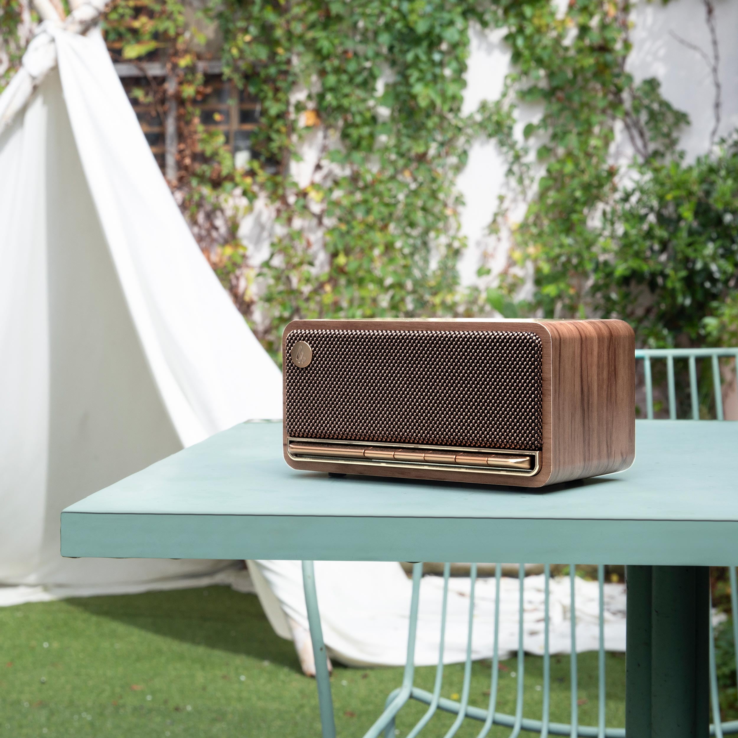 Edifier MP230 Portable Bluetooth Speaker, Wireless Speaker with Stereo Sound for Outdoor Travel, 10-Hour Playtime, Supports USB Soundcard/Micro SD, 20W RMS - Classic Wooden
