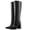 Black, variant on Women's Croc-Embossed Knee High Boots Pointed Toe Chunky Block Heel Flexible Tall Boots Fall Winter Dress Shoes