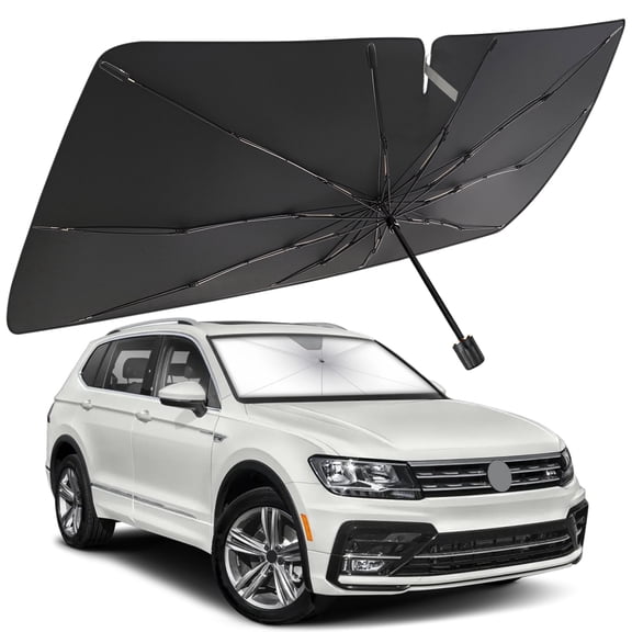 Windshield Sun Shade Umbrella for Volkswagen Tiguan 2018-2025, Foldable Car Umbrella Sunshade with UV Block Front Window Cover (Heat & Sun Protection)