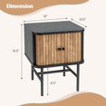 thumbnail image 3 of Gymax Bookshelf End Side Table Nightstand Bedside w/ Charging Station Rustic Brown, 3 of 9