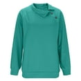 thumbnail image 6 of UTSJKR Womens Fashion Lapel Sweatshirts Side Button Collar Trendy Sweatshirt Casual Solid Color Loose Fit Athletic Shirts Green L, 6 of 7