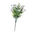 thumbnail image 2 of Ramo de flores violetas artificiales, planta falsa para jardín de casa con tallos verdes Blanco, 2 of 9