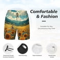 thumbnail image 5 of Lsque Mens Swim Trunks Field Style Bicycle Young Sunflower Pattern - Bathing Suit Compression Liner - Beach Swim Shorts Swimwear - (S-3XL) - Stretch Quick Dry -3X-Large, 5 of 9