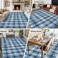 thumbnail image 5 of 5'x7' Area Rugs for Living Room Bedroom, Blue Plaid Washable Rug Carpet Runner Indoor Outdoor, Modern Simple Watercolor Buffalo Lattice Non Slip Floor Mats Area Rug for Kitchen, Nursery, 5 of 8